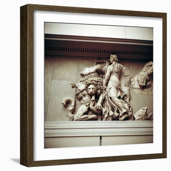 Detail of the North frieze of the Altar of Zeus from Pergamon, c180-c159 BC. Artist: Unknown-Unknown-Framed Giclee Print