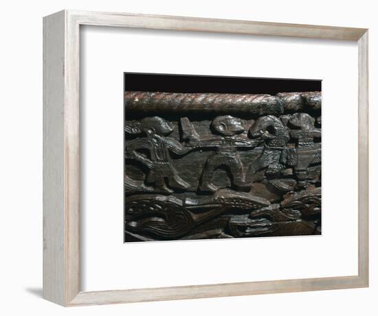 Detail of the Oseberg Cart from the Oseberg ship burial, 9th century. Artist: Unknown-Unknown-Framed Giclee Print