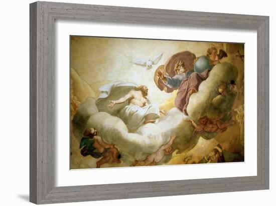 Detail of the Painting of the Interior of the Dome Depicting the Holy Trinity, 1663-65-Pierre Mignard-Framed Giclee Print
