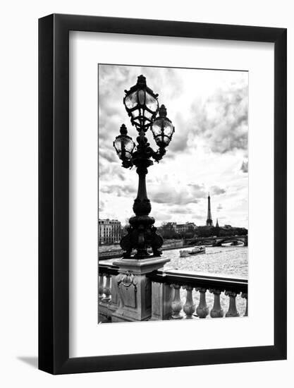 Detail of the Pont  Alexander III bridge - with the Eiffel Tower in the background - Seine River --Philippe Hugonnard-Framed Photographic Print