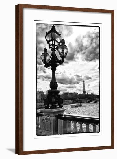 Detail of the Pont  Alexander III bridge - with the Eiffel Tower in the background - Seine River --Philippe Hugonnard-Framed Photographic Print