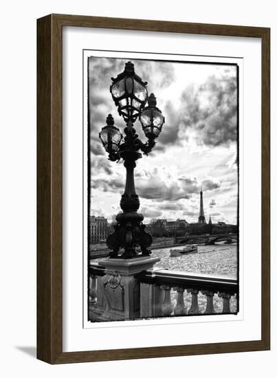 Detail of the Pont  Alexander III bridge - with the Eiffel Tower in the background - Seine River --Philippe Hugonnard-Framed Photographic Print