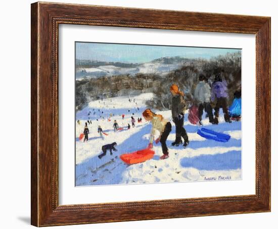 Detail of the Red Sledge, Allestree Park, Derby, 2016-Andrew Macara-Framed Giclee Print