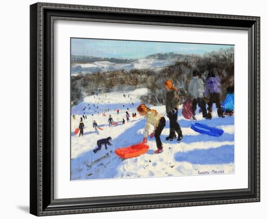 Detail of the Red Sledge, Allestree Park, Derby, 2016-Andrew Macara-Framed Giclee Print