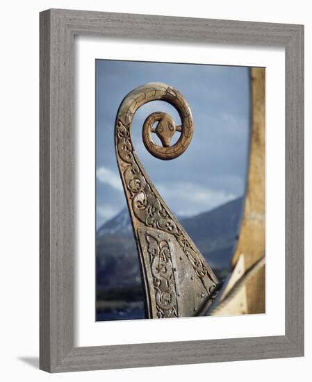 Detail of the Replica of a 9th Century Ad Viking Ship, Oseberg, Norway, Scandinavia, Europe-David Lomax-Framed Photographic Print