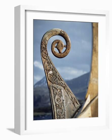 Detail of the Replica of a 9th Century Ad Viking Ship, Oseberg, Norway, Scandinavia, Europe-David Lomax-Framed Photographic Print