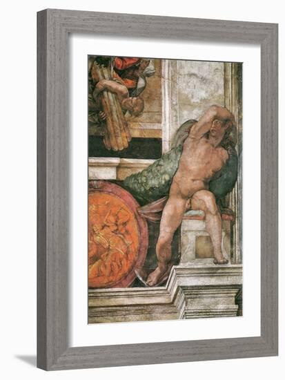 Detail of the Sistine Chapel Ceiling in the Vatican, 1508-1512-Michelangelo-Framed Giclee Print