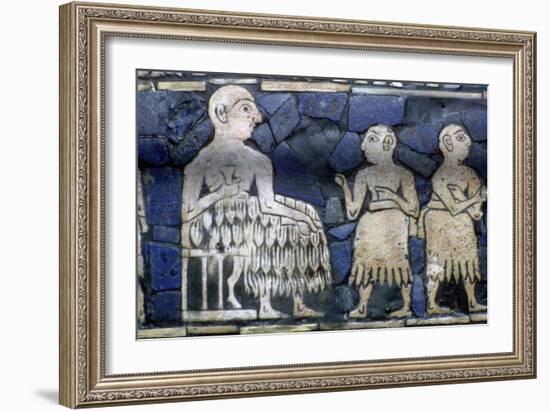 Detail of the Sumerian ruler from the Standard of Ur, about 2600-2400 BC.. Artist: Unknown-Unknown-Framed Giclee Print