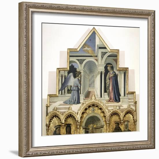 Detail of the Upper Part of the Annunciation-Piero della Francesca-Framed Giclee Print