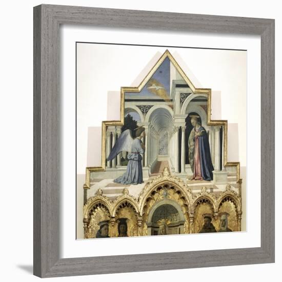 Detail of the Upper Part of the Annunciation-Piero della Francesca-Framed Giclee Print