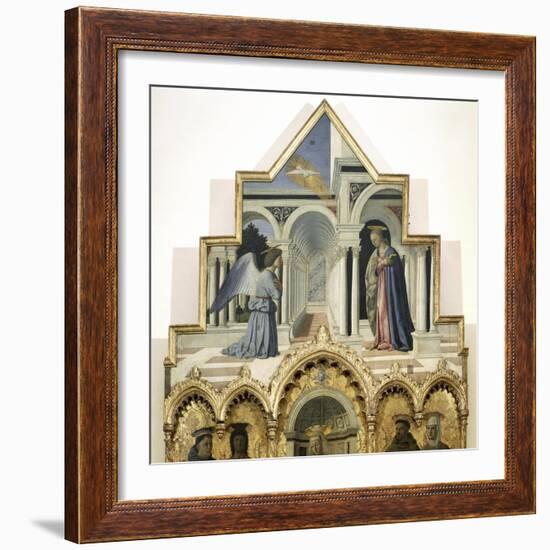 Detail of the Upper Part of the Annunciation-Piero della Francesca-Framed Giclee Print