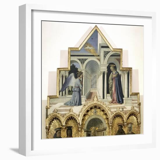 Detail of the Upper Part of the Annunciation-Piero della Francesca-Framed Giclee Print