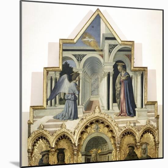 Detail of the Upper Part of the Annunciation-Piero della Francesca-Mounted Giclee Print