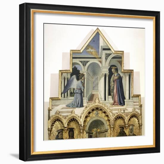 Detail of the Upper Part of the Annunciation-Piero della Francesca-Framed Giclee Print