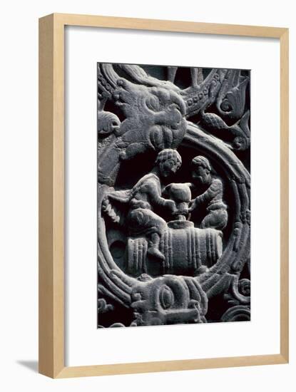 Detail of the west doorway of St Denis, 12th century. Artist: Unknown-Unknown-Framed Giclee Print