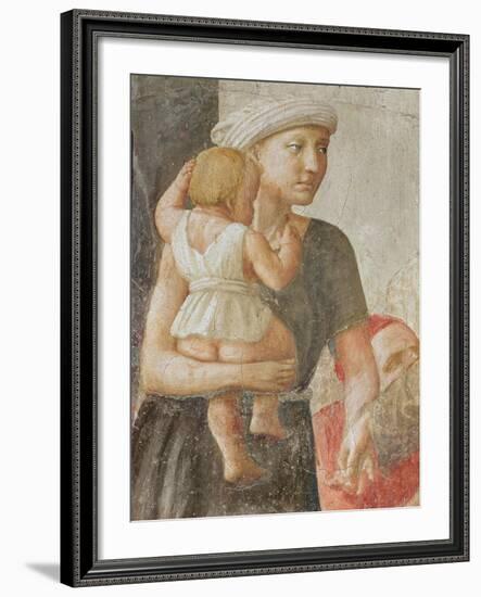 Detail of the Woman and Child, from St. Peter and St. Paul Distributing Alms, C.1427 (Detail)-Tommaso Masaccio-Framed Giclee Print