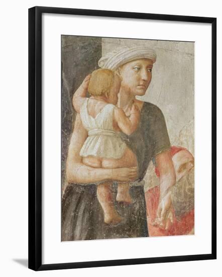 Detail of the Woman and Child, from St. Peter and St. Paul Distributing Alms, C.1427 (Detail)-Tommaso Masaccio-Framed Giclee Print