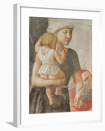 Detail of the Woman and Child, from St. Peter and St. Paul Distributing Alms, C.1427 (Detail)-Tommaso Masaccio-Framed Giclee Print