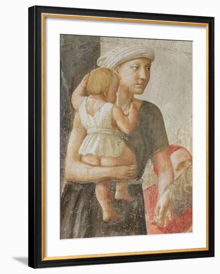 Detail of the Woman and Child, from St. Peter and St. Paul Distributing Alms, C.1427 (Detail)-Tommaso Masaccio-Framed Giclee Print