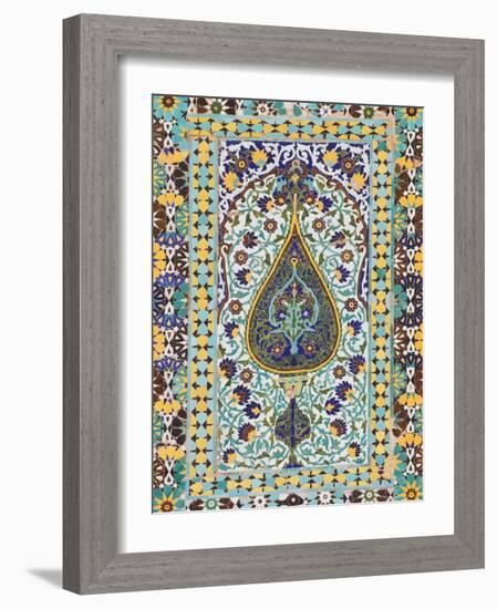 Detail of Tilework, Friday Mosque (Masjet-Ejam), Herat, Herat Province, Afghanistan-Jane Sweeney-Framed Photographic Print