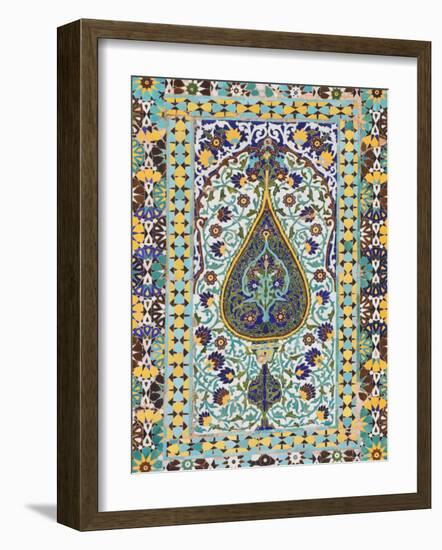 Detail of Tilework, Friday Mosque (Masjet-Ejam), Herat, Herat Province, Afghanistan-Jane Sweeney-Framed Photographic Print