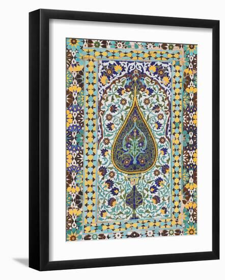 Detail of Tilework, Friday Mosque (Masjet-Ejam), Herat, Herat Province, Afghanistan-Jane Sweeney-Framed Photographic Print