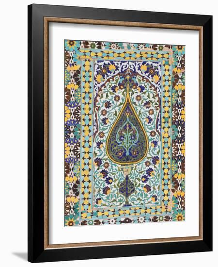 Detail of Tilework, Friday Mosque (Masjet-Ejam), Herat, Herat Province, Afghanistan-Jane Sweeney-Framed Photographic Print