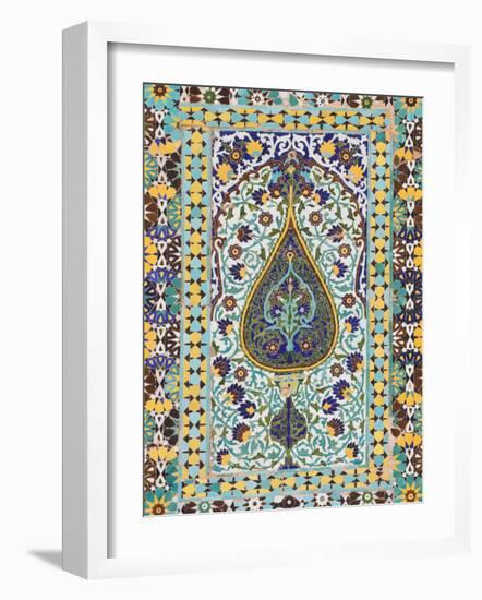 Detail of Tilework, Friday Mosque (Masjet-Ejam), Herat, Herat Province, Afghanistan-Jane Sweeney-Framed Photographic Print