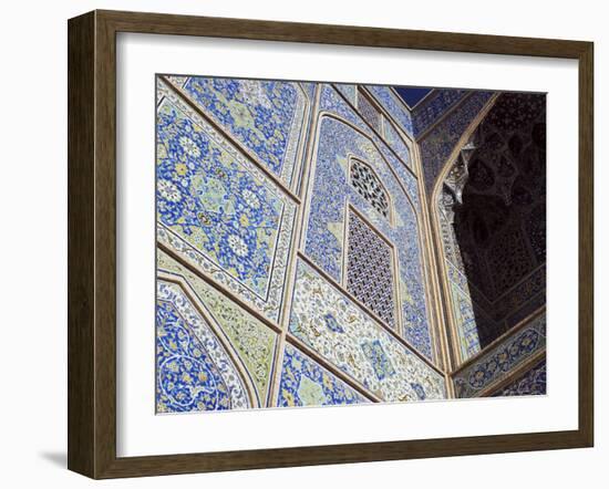 Detail of Tilework, Masjid-E Imam, Formerly the Shah Mosque, Isfahan, Iran-Robert Harding-Framed Photographic Print