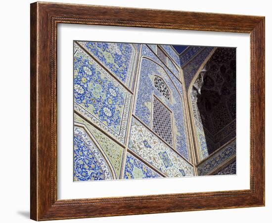 Detail of Tilework, Masjid-E Imam, Formerly the Shah Mosque, Isfahan, Iran-Robert Harding-Framed Photographic Print