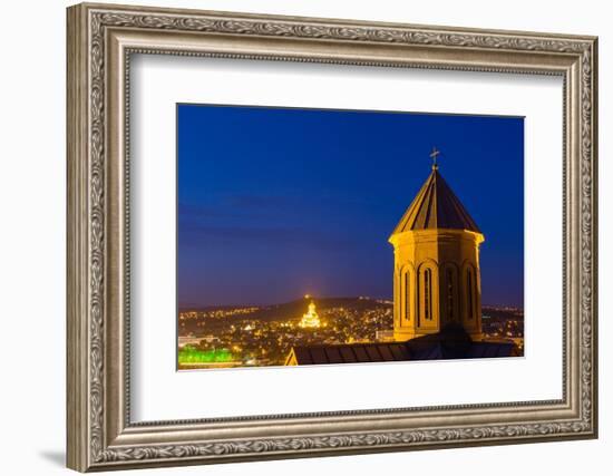 Detail of tower of Saint Nicholas's Orthodox Church at Narikala Fortress, Tbilisi-Jan Miracky-Framed Photographic Print