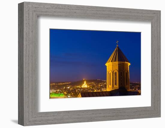 Detail of tower of Saint Nicholas's Orthodox Church at Narikala Fortress, Tbilisi-Jan Miracky-Framed Photographic Print