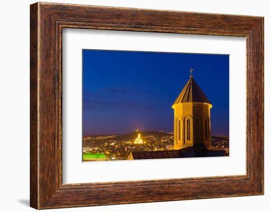 Detail of tower of Saint Nicholas's Orthodox Church at Narikala Fortress, Tbilisi-Jan Miracky-Framed Photographic Print