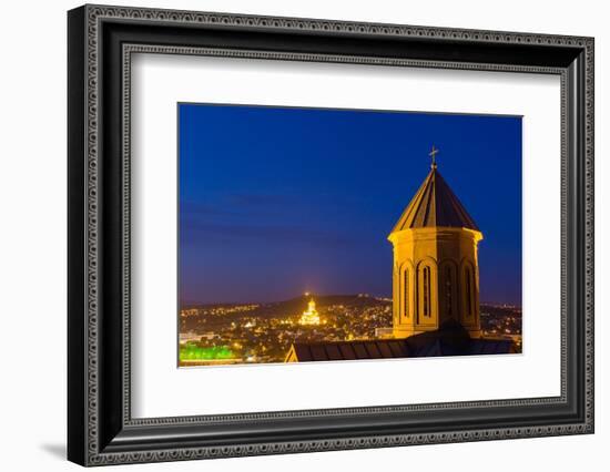 Detail of tower of Saint Nicholas's Orthodox Church at Narikala Fortress, Tbilisi-Jan Miracky-Framed Photographic Print