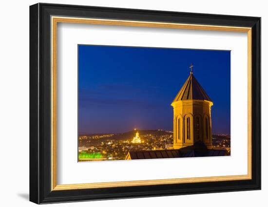 Detail of tower of Saint Nicholas's Orthodox Church at Narikala Fortress, Tbilisi-Jan Miracky-Framed Photographic Print