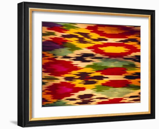 Detail of Traditional Rainbow Silk Dress, Bukhara, Uzbekistan, Central Asia-Upperhall Ltd-Framed Photographic Print