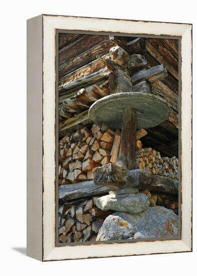 Detail Of Traditional Wooden Granary-Philippe Clement-Framed Premier Image Canvas