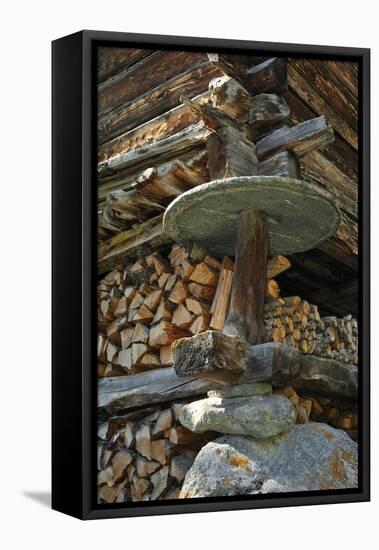 Detail Of Traditional Wooden Granary-Philippe Clement-Framed Premier Image Canvas