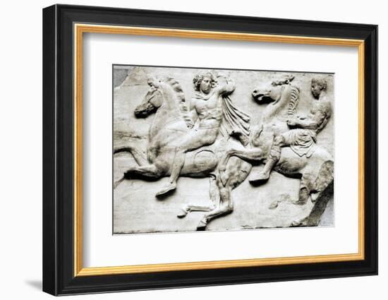 Detail of two galloping riders from the west frieze of the Parthenon, c438-432 BC-Werner Forman-Framed Photographic Print