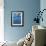 Detail of Vintage Blue American Car Against Painted Blue Wall-Lee Frost-Framed Photographic Print displayed on a wall