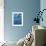 Detail of Vintage Blue American Car Against Painted Blue Wall-Lee Frost-Framed Photographic Print displayed on a wall