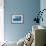 Detail of Vintage Blue American Car Against Painted Blue Wall-Lee Frost-Framed Photographic Print displayed on a wall