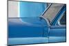 Detail of Vintage Blue American Car Against Painted Blue Wall-Lee Frost-Mounted Photographic Print