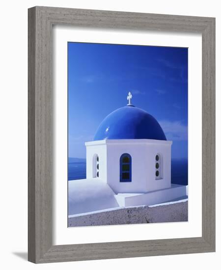 Detail of Whitewashed Church With Blue Dome-Jonathan Hicks-Framed Photographic Print