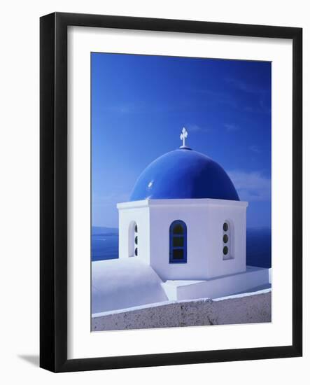Detail of Whitewashed Church With Blue Dome-Jonathan Hicks-Framed Photographic Print