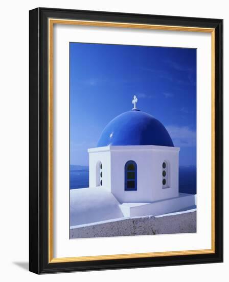 Detail of Whitewashed Church With Blue Dome-Jonathan Hicks-Framed Photographic Print