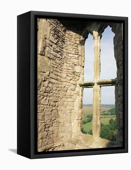 Detail of Window in Weobley Castle, Gower Peninsula, West Glamorgan, Wales, United Kingdom-Julia Bayne-Framed Premier Image Canvas