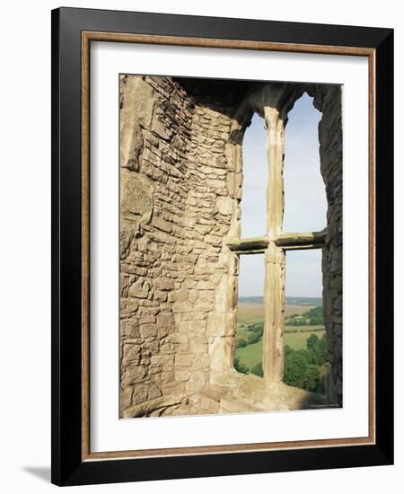 Detail of Window in Weobley Castle, Gower Peninsula, West Glamorgan, Wales, United Kingdom-Julia Bayne-Framed Photographic Print