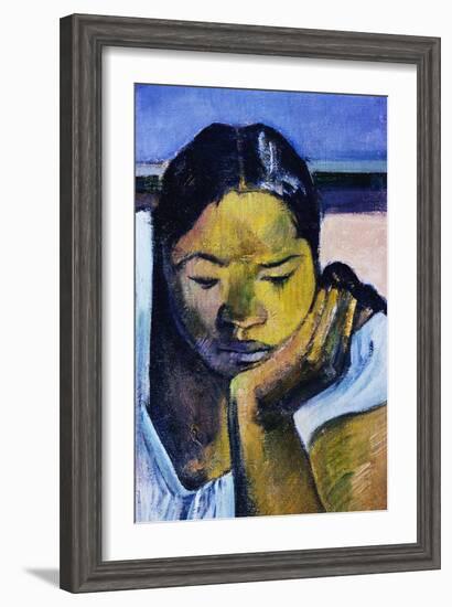 Detail of Woman from Te Faaturuma-Paul Gauguin-Framed Giclee Print