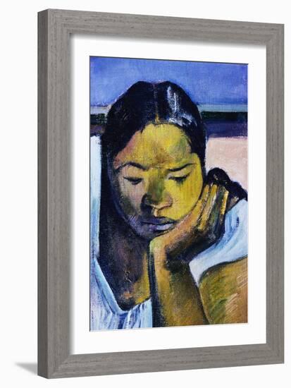 Detail of Woman from Te Faaturuma-Paul Gauguin-Framed Giclee Print